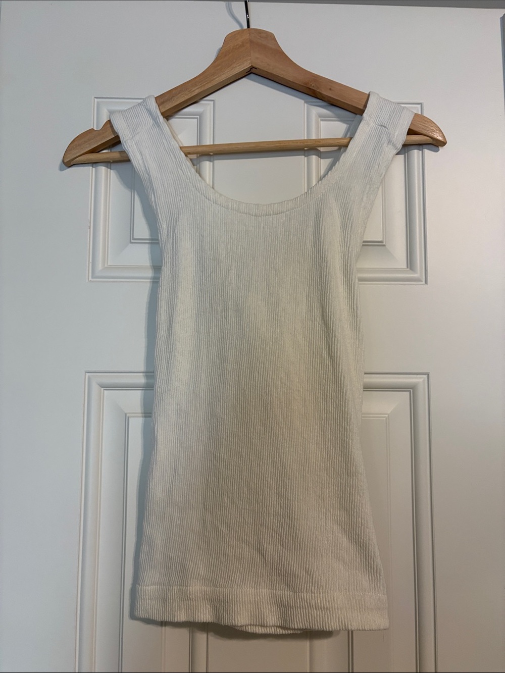 Madewell White Ribbed Tank Top with Wide Straps